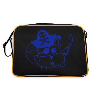 Petit mignon Captain Fox Pirate Animal Eye Patch - Sac Retro - noir/or - Dos