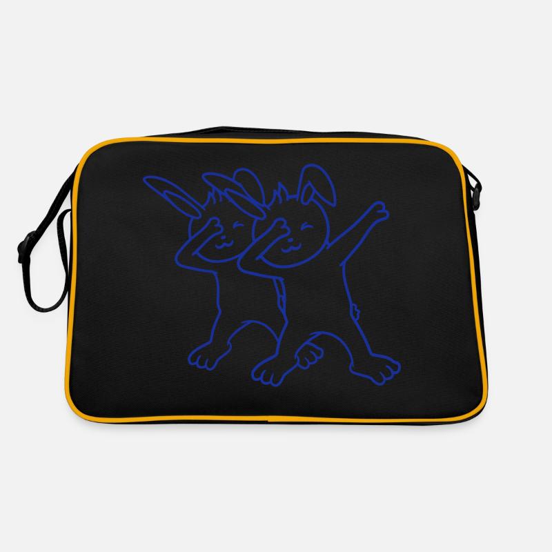 2 Hasen Dabbing Dab Dance Pose Tanzen Freunde Team Retro Tasche