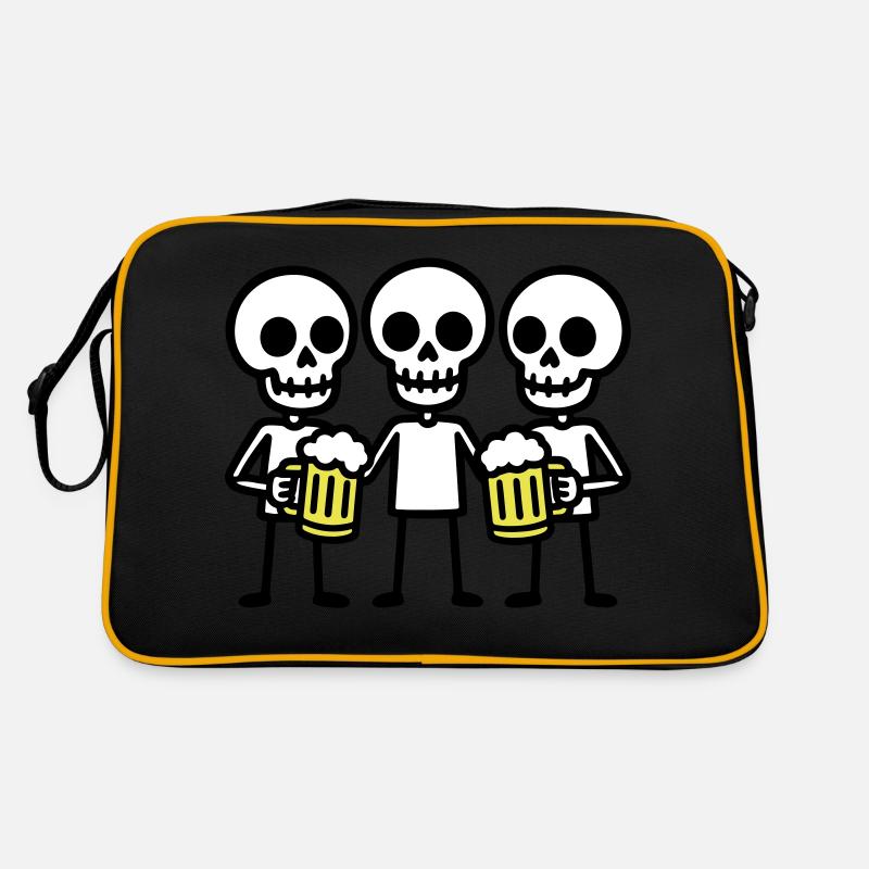 Équipe de buveurs de bière Skeleton Sac Retro