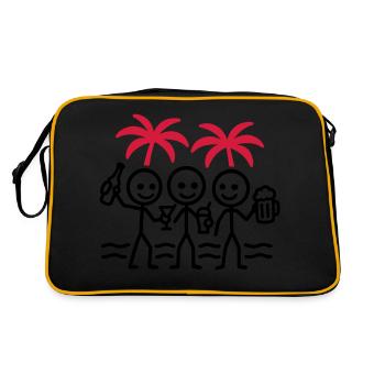 L’équipe de la fête sur la plage célèbre - Sac Retro - noir/or - Dos