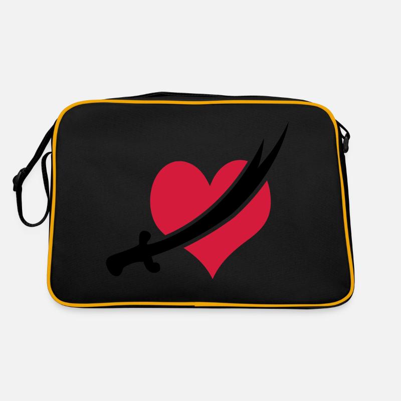 alevi kalp - Retro Tasche - Schwarz/Gold
