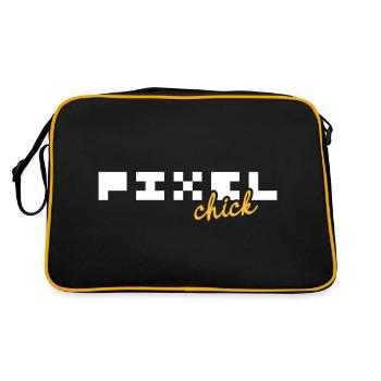 Pixelchick - Retro Tasche - Schwarz/Gold - Hinten