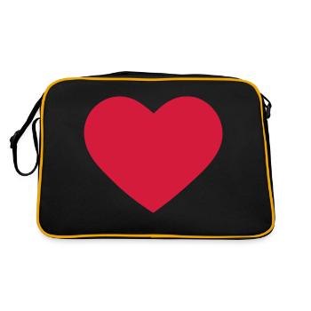herz - Retro Tasche - Schwarz/Gold - Hinten