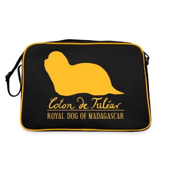 Coton de Tuléar - Retro Tasche - Schwarz/Gold - Hinten