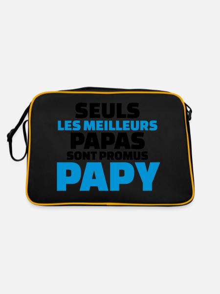 seuls les meilleurs papas sont promus papy - Sac Retro - noir/or