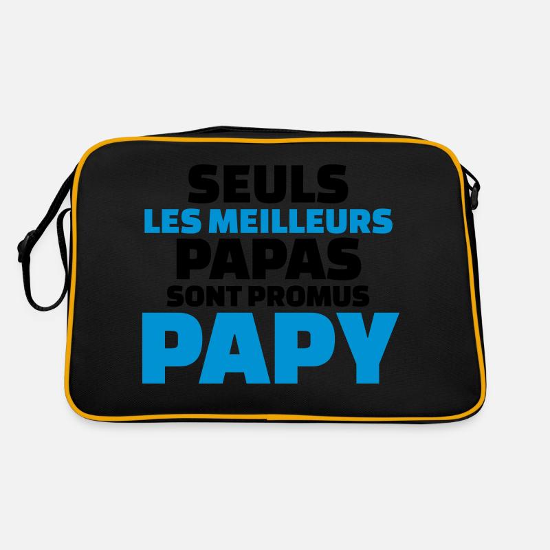 seuls les meilleurs papas sont promus papy - Sac Retro - noir/or