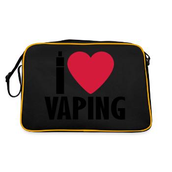 Vape shirt I Love Vaping - Retro Bag - black/gold - Back