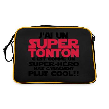 j'ai un super tonton - Sac Retro - noir/or - Dos