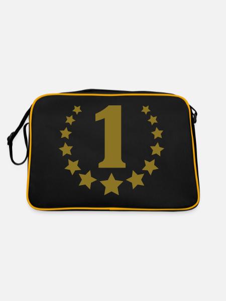 1_stars_number - Retro Bag - black/gold - Back
