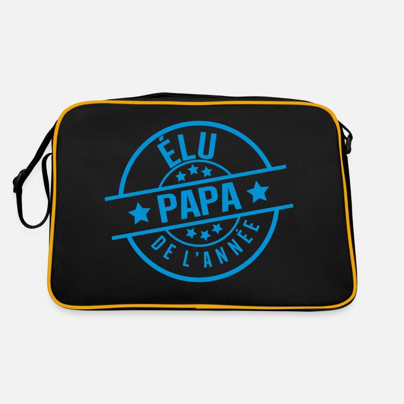 élu papa de l'année - Sac Retro - noir/or