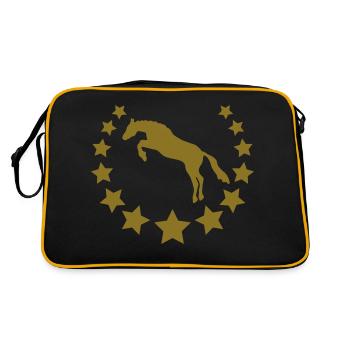 stars_crown_cavallo_2 - Retro Bag - black/gold - Back