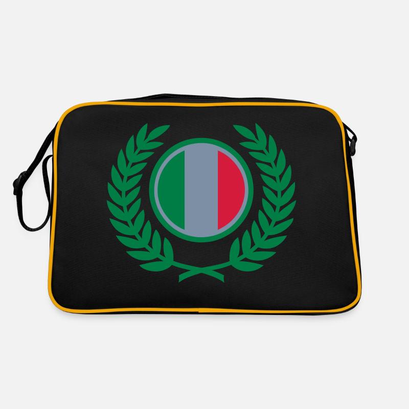 Italie (drapeau et couronne de laurier) Sac Retro