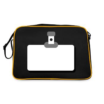namensschild leer - Retro Tasche - Schwarz/Gold - Hinten