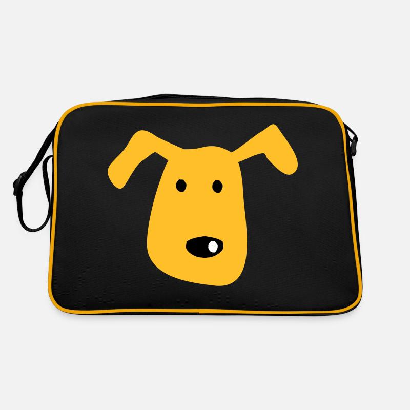 Hund - Retro Tasche - Schwarz/Gold