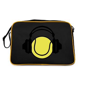 casque headphones tennis dj audio - Sac Retro - noir/or - Dos