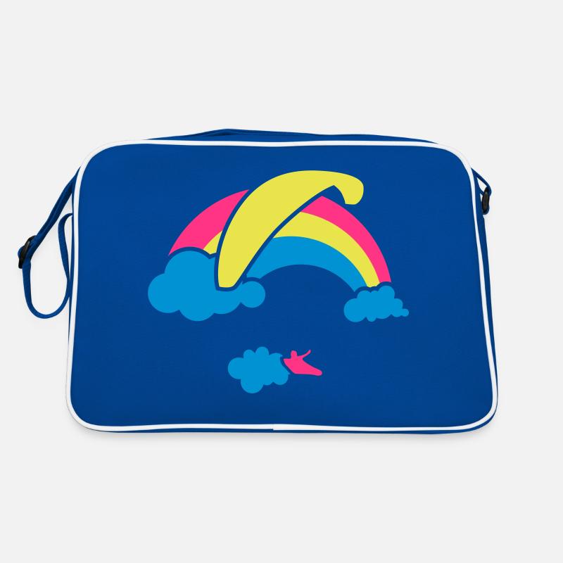 Rainbow & Clouds Paragliding Retro Tasche