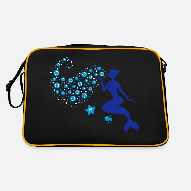 Sirène - sirène Kiss - Sirène - Mer - 3C - Sac Retro - noir/or