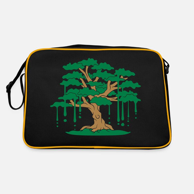 déposer graffiti forêt bande dessinée feuilles aeste arbre ga Sac Retro