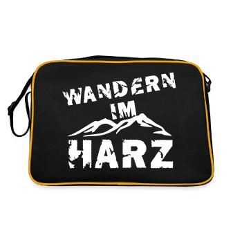Wandern im Harz - Retro Tasche - Schwarz/Gold - Hinten