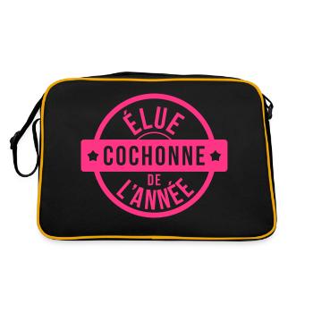 Cochonne de l'année / Sexe / Sexy / Humour / Drôle - Sac Retro - noir/or - Dos