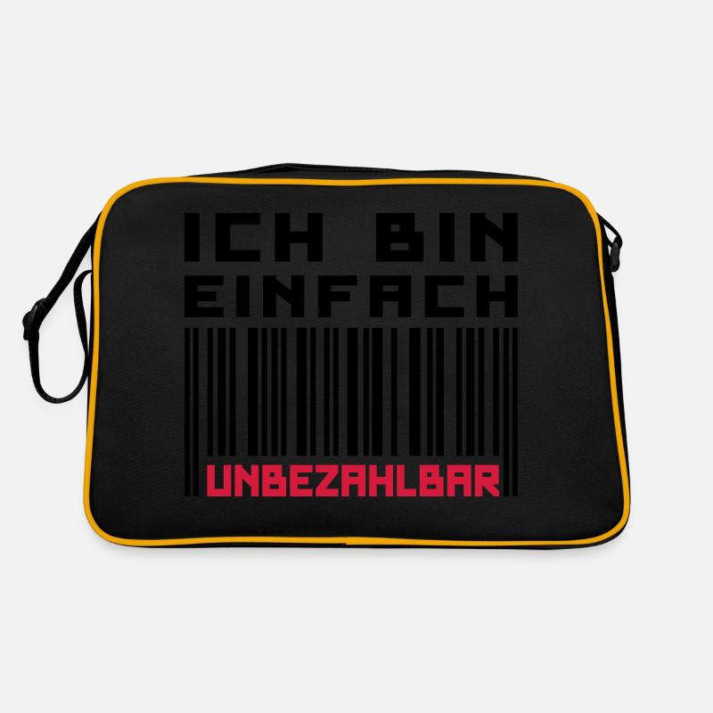 Unbezahlbar (Barcode) Retro Tasche