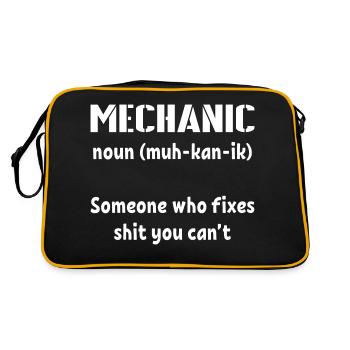 Tshirt mécanicien drôle - Sac Retro - noir/or - Dos
