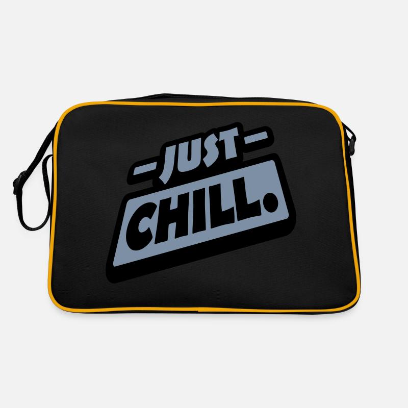 Just Chill Text Logo - Sac Retro - noir/or