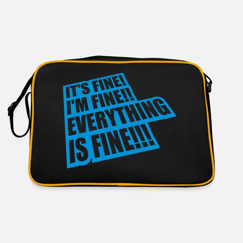 everything is fine Zitat Retro Tasche
