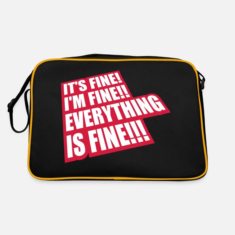 everything is fine Zitat Retro Tasche