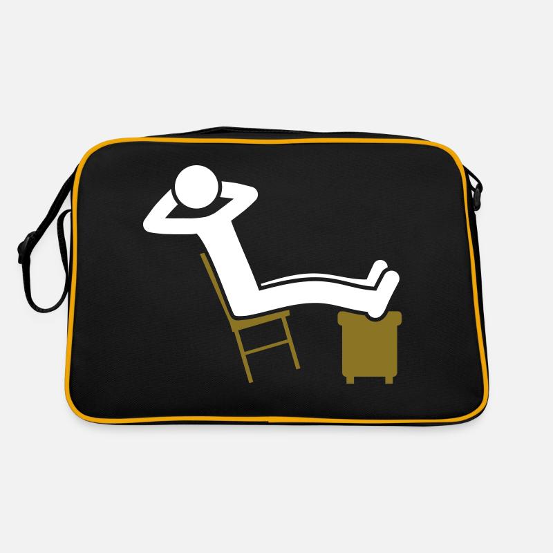 Chillen Mann Stuhl Icon Retro Tasche