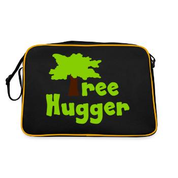 Tree Hugger - Retro Tasche - Schwarz/Gold - Hinten
