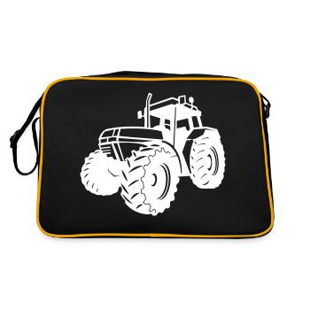 traktor 001 - Retro Tasche - Schwarz/Gold - Hinten