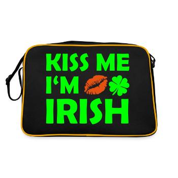 kiss me im irish - Retro Tasche - Schwarz/Gold - Hinten