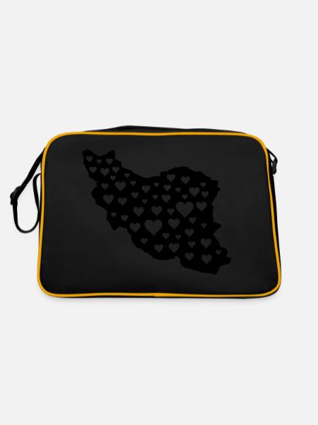 iran liebe 01 - Retro Tasche - Schwarz/Gold - Hinten