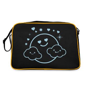 moon clouds hearts copy - Retro Bag - black/gold - Back