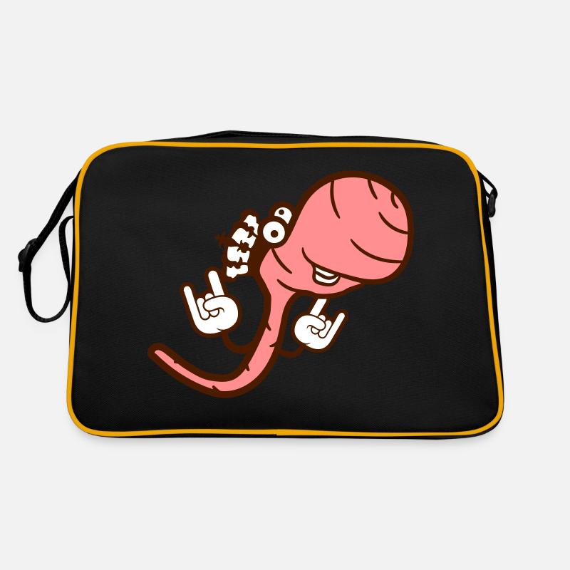 Heavy Metal Worm King Crown Horns Hand Gesture Fun Retro Bag