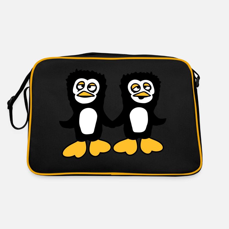 Penguins Équipe 2 Amis Fatigué Confus Se tenant la main Sac Retro