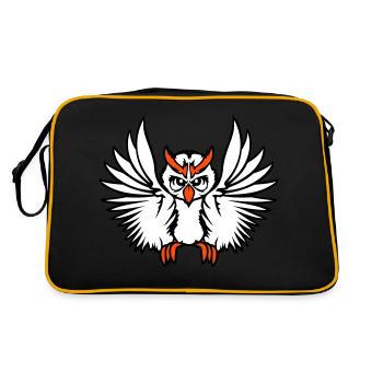 Owl Bird Eagle Owl Night Bird Barn Owl Flying Cool - Retro Bag - black/gold - Back