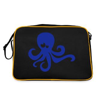 Octopus - Retro Tasche - Schwarz/Gold - Hinten