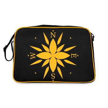 Compass with directions. - Retro Bag - black/gold - Back