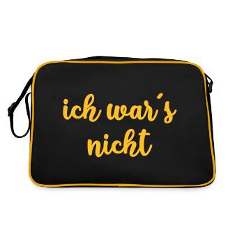 ich wars nicht - Retro Tasche - Schwarz/Gold - Hinten