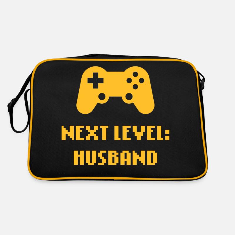 Next Level: Husband (Bräutigam / Hochzeit) Retro Tasche