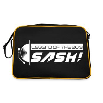 DJ SASH ! Turntable Logo - Sac Retro - noir/or - Dos