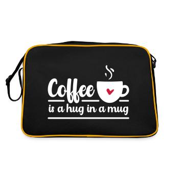 Coffee is a hug in a mug - Retro Tasche - Schwarz/Gold - Hinten