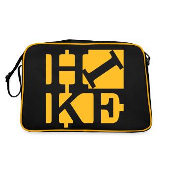 hike Homage to Robert Indiana black outside - Retro Bag - black/gold - Back
