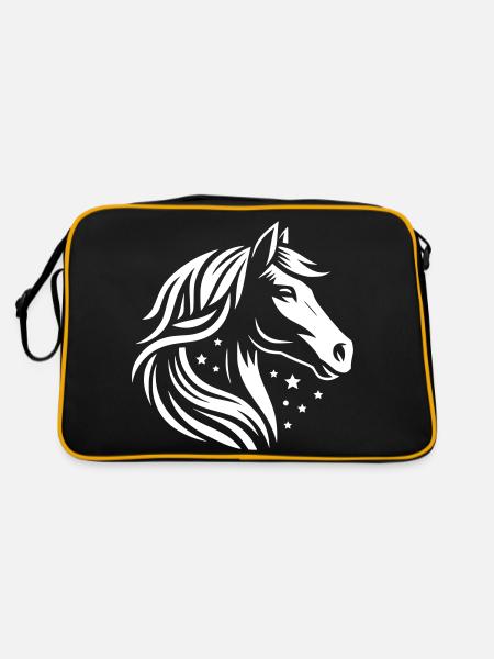 Étoiles à tête de cheval - Sac Retro - noir/or - Dos