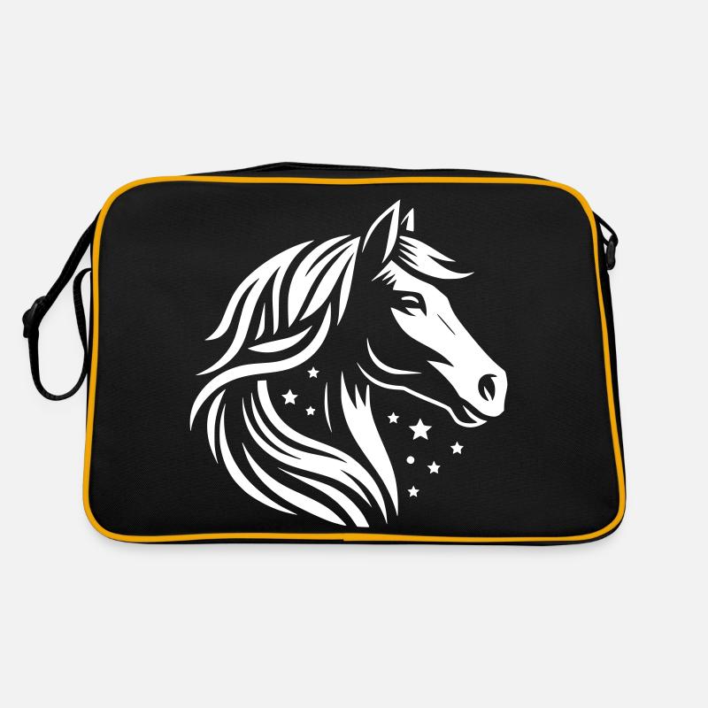 Pferdekopf Sterne Retro Tasche