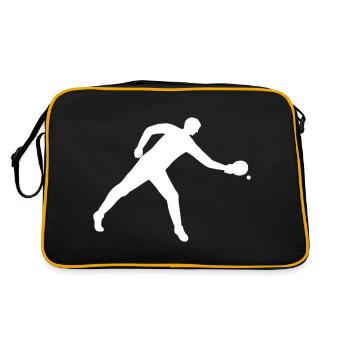 Players playing table tennis in white - Retro Bag - black/gold - Back