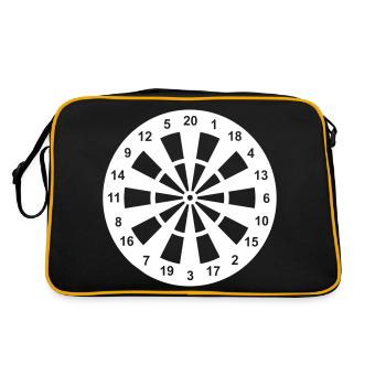 Dartboard stylish in white - Retro Bag - black/gold - Back