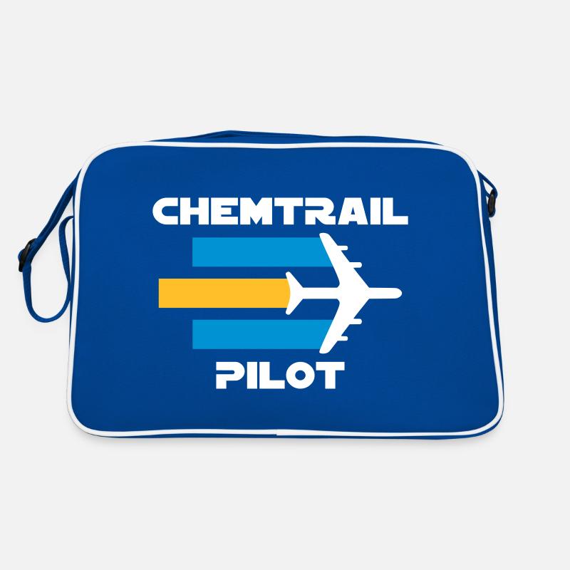 Chemtrailpilot (Flugzeug mit Chemtrails) Retro Tasche